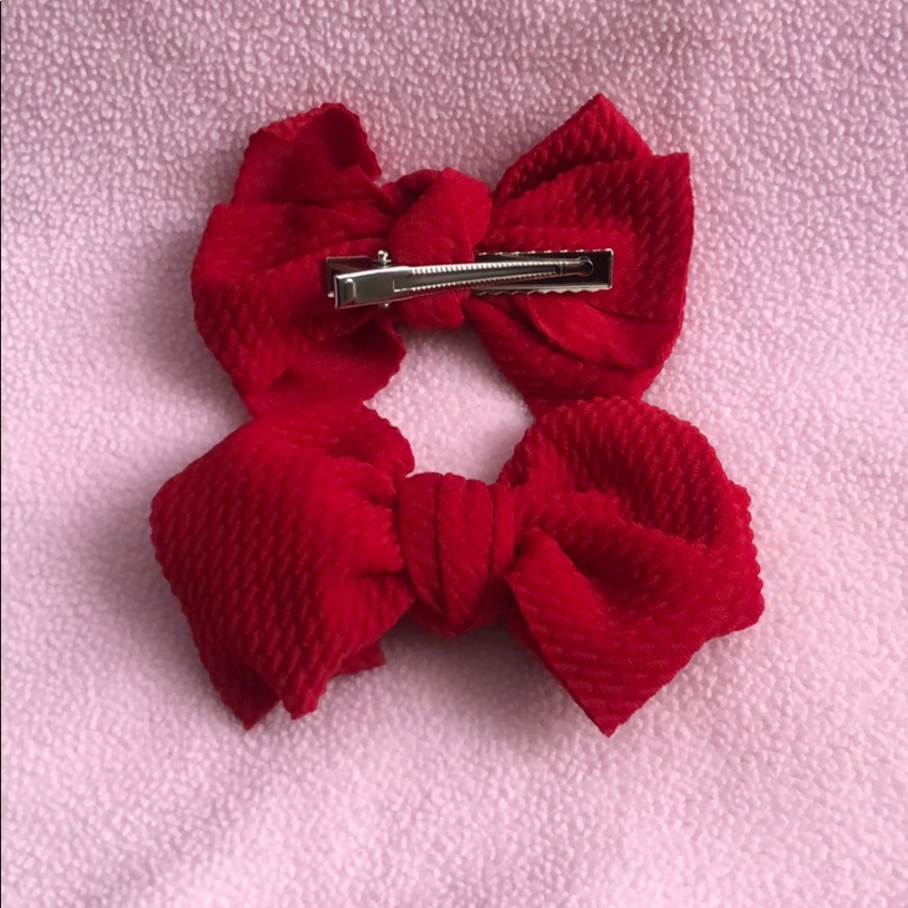 Red Hair Clips Set - Picture 2 of 2